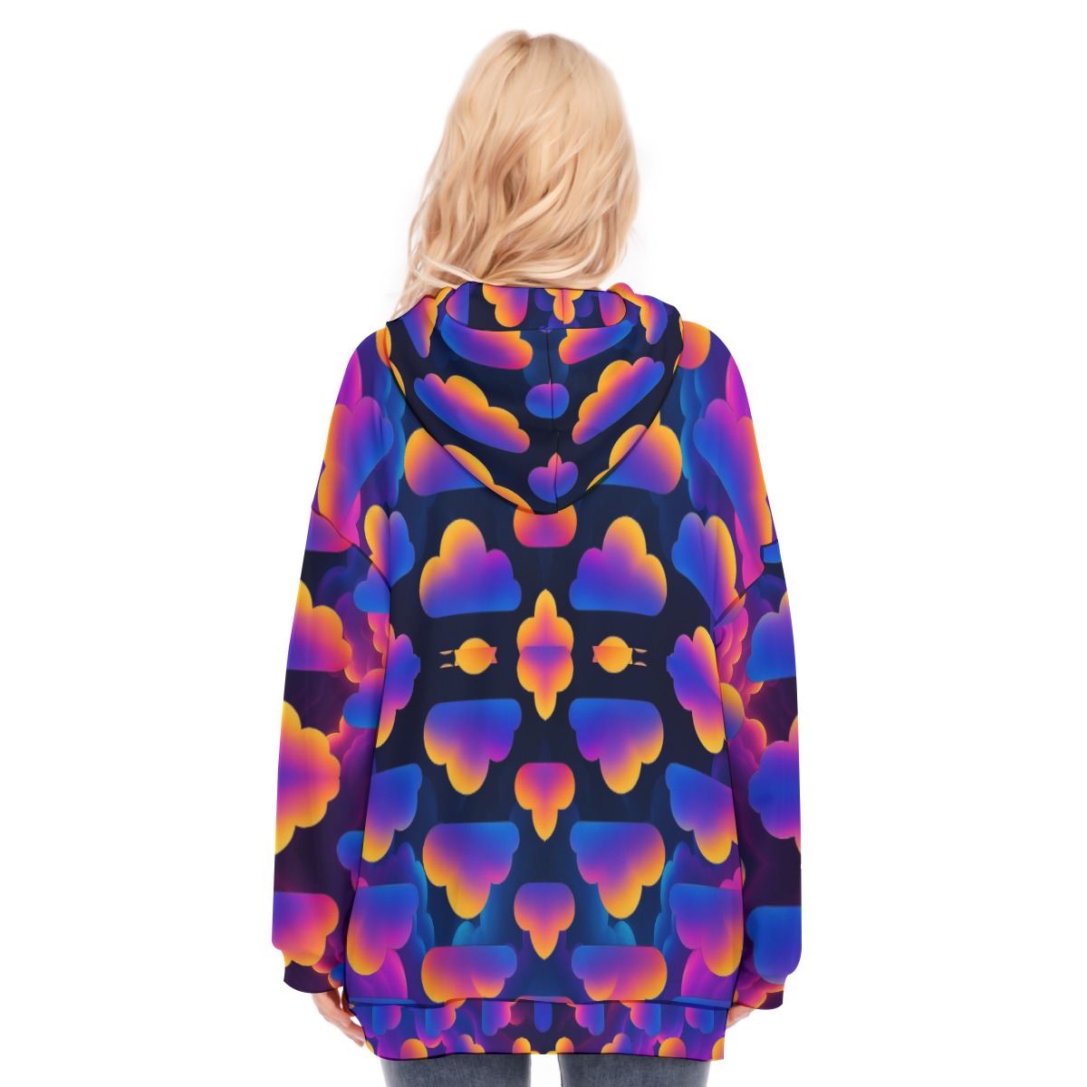 Women's Long Hoodie With Zipper Closure
