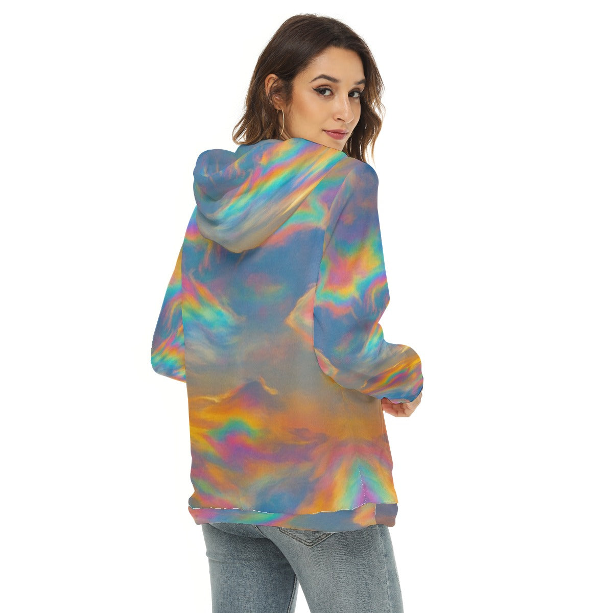 Women's Borg Fleece Hoodie With Half Zip