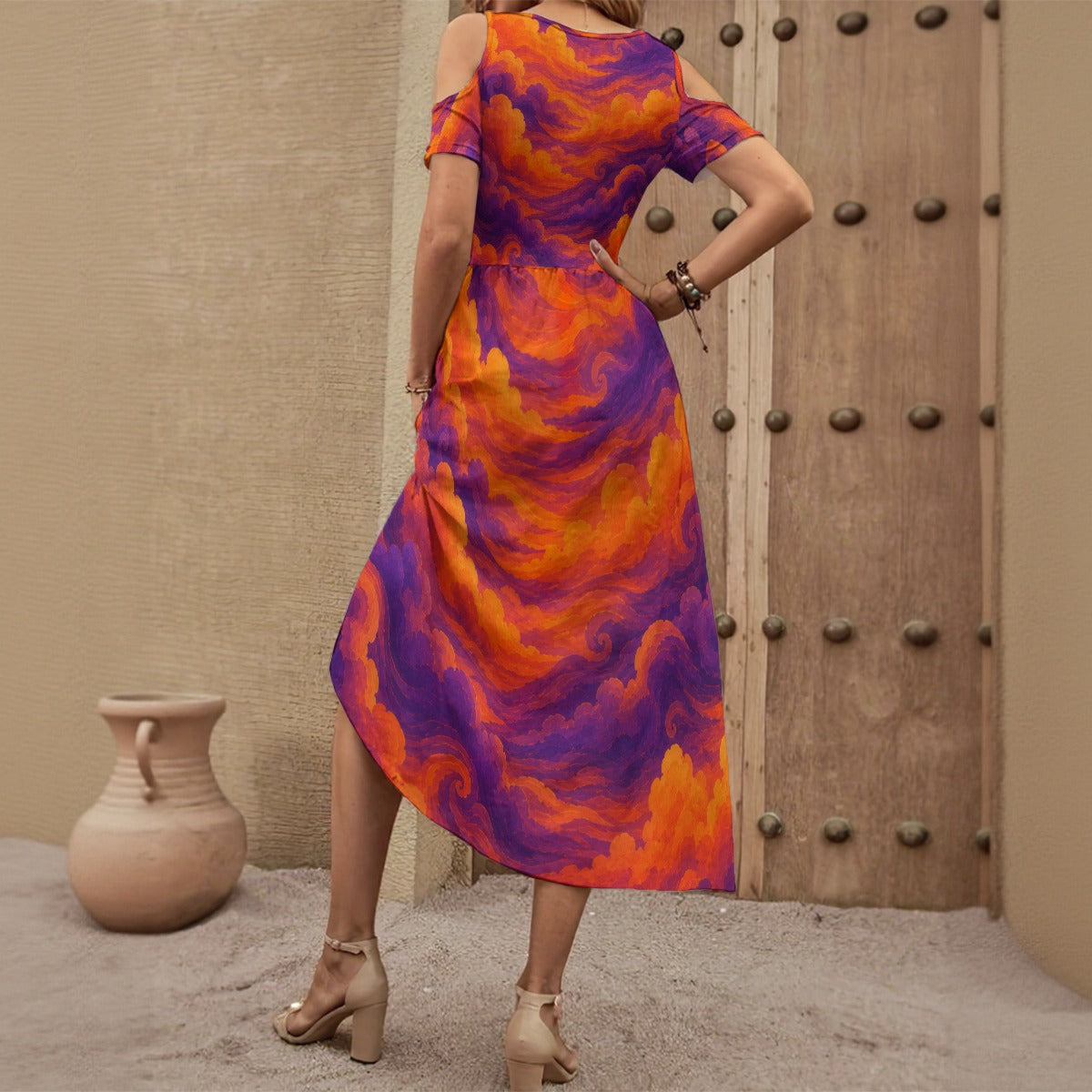 Women's V-neck Off-shoulder Dress by O’Nimbus – view 2