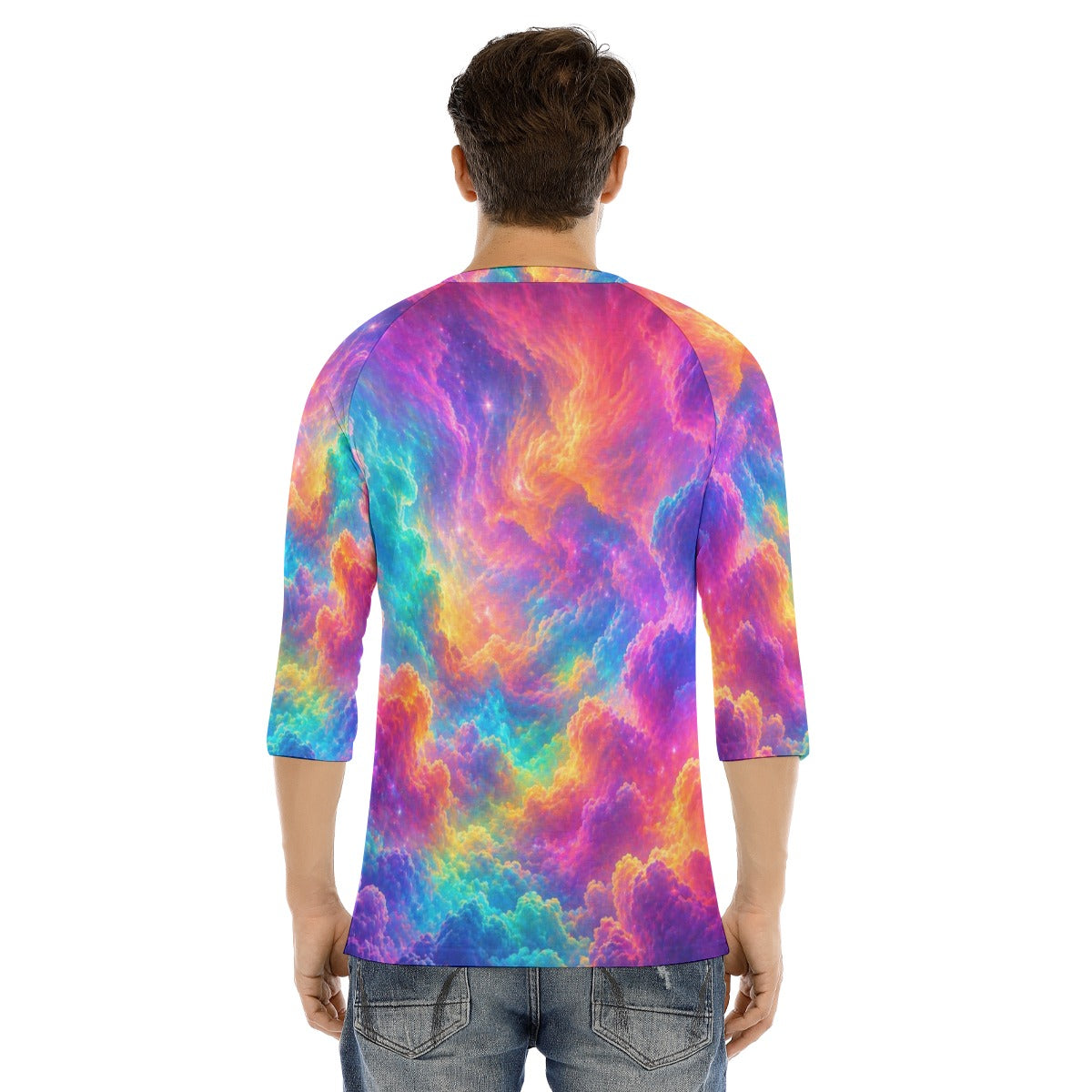Men's Bracelet Sleeve T-shirt With Button Closure - view 4