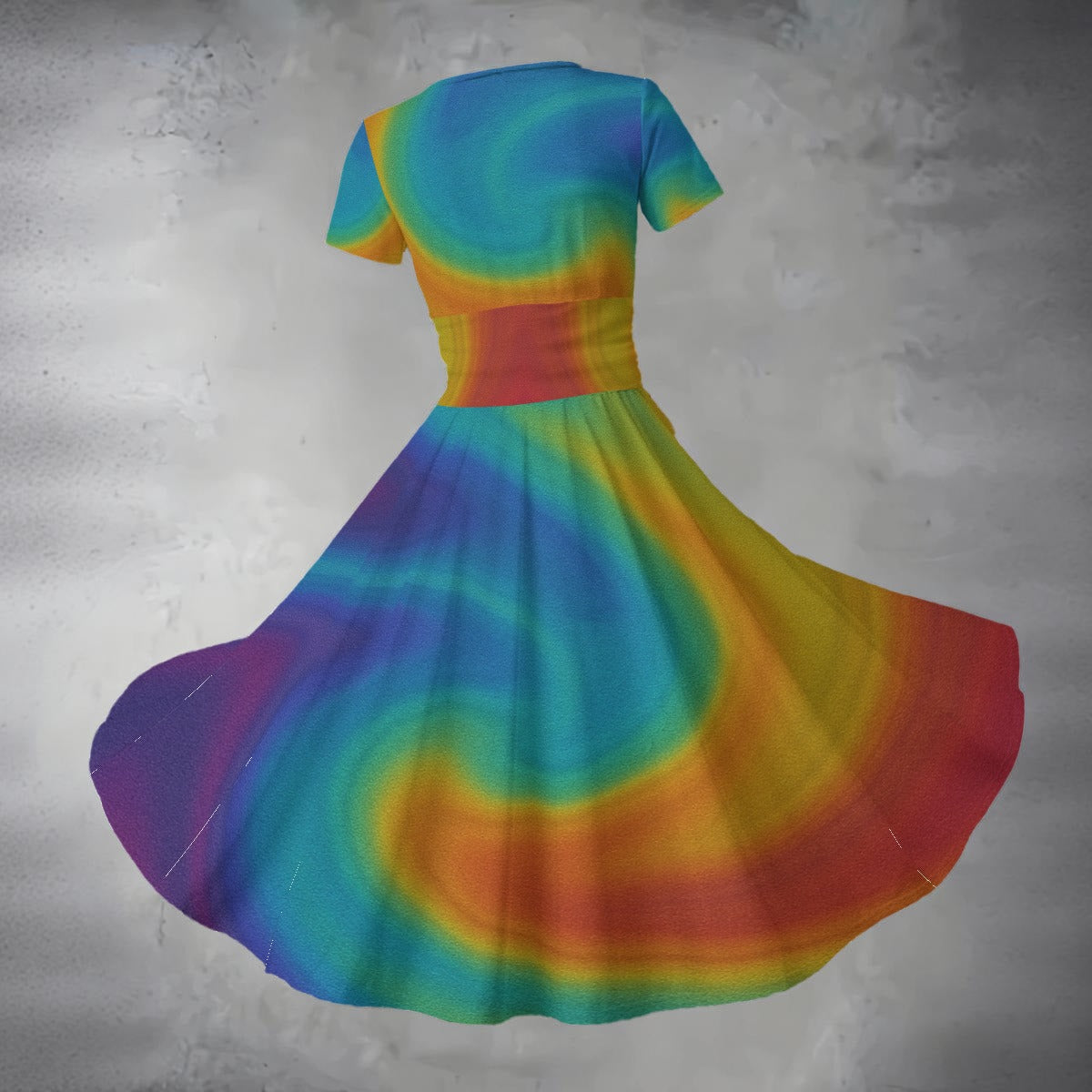 Women's Short Sleeve V Neck Midi Dress
