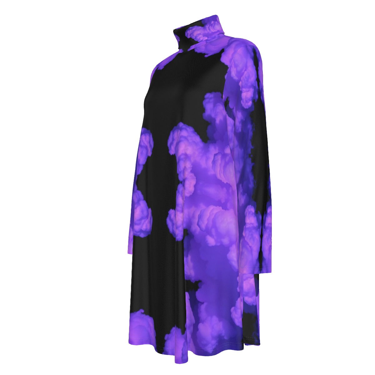 Women's High Neck Dress With Long Sleeve