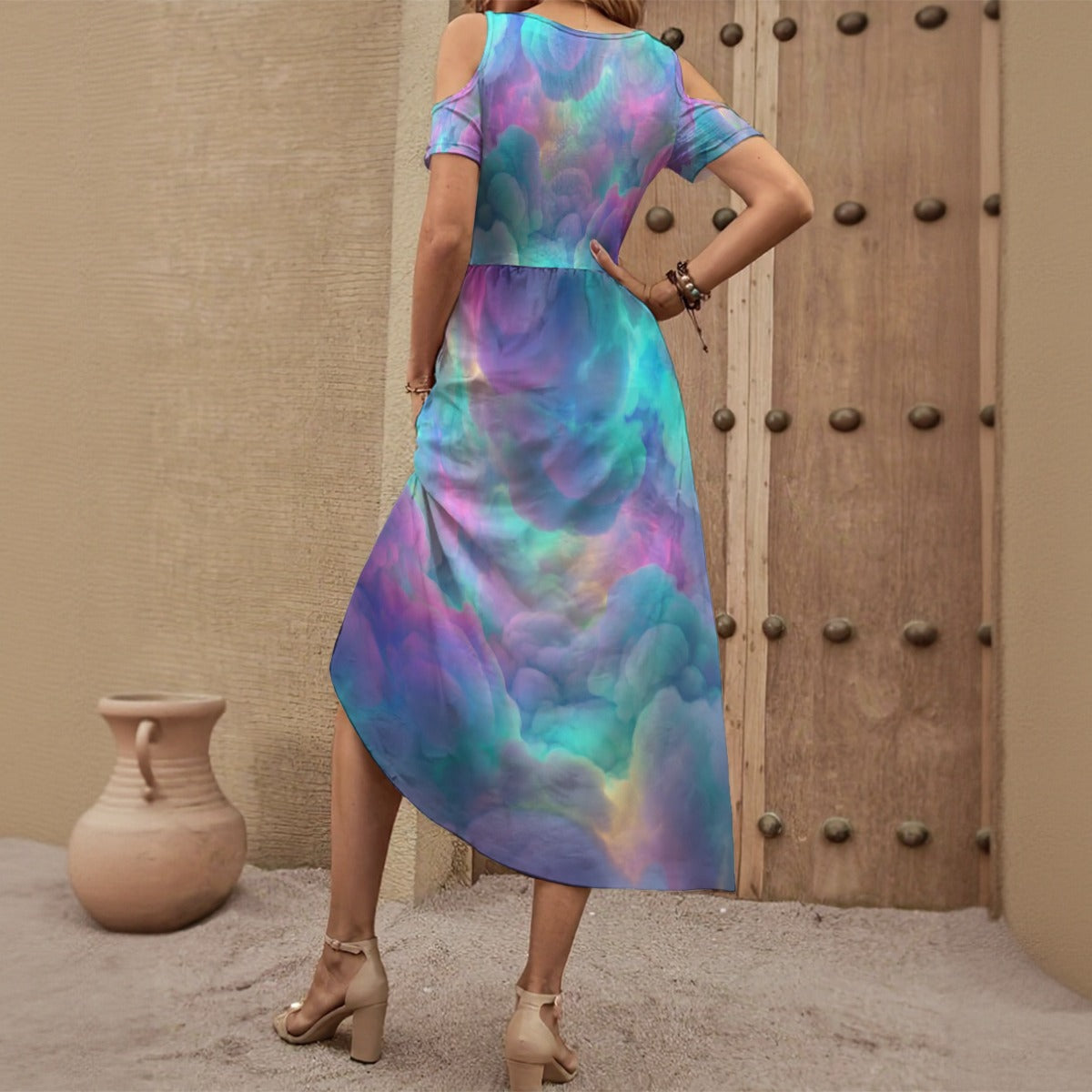 Women's V-neck Off-shoulder Dress
