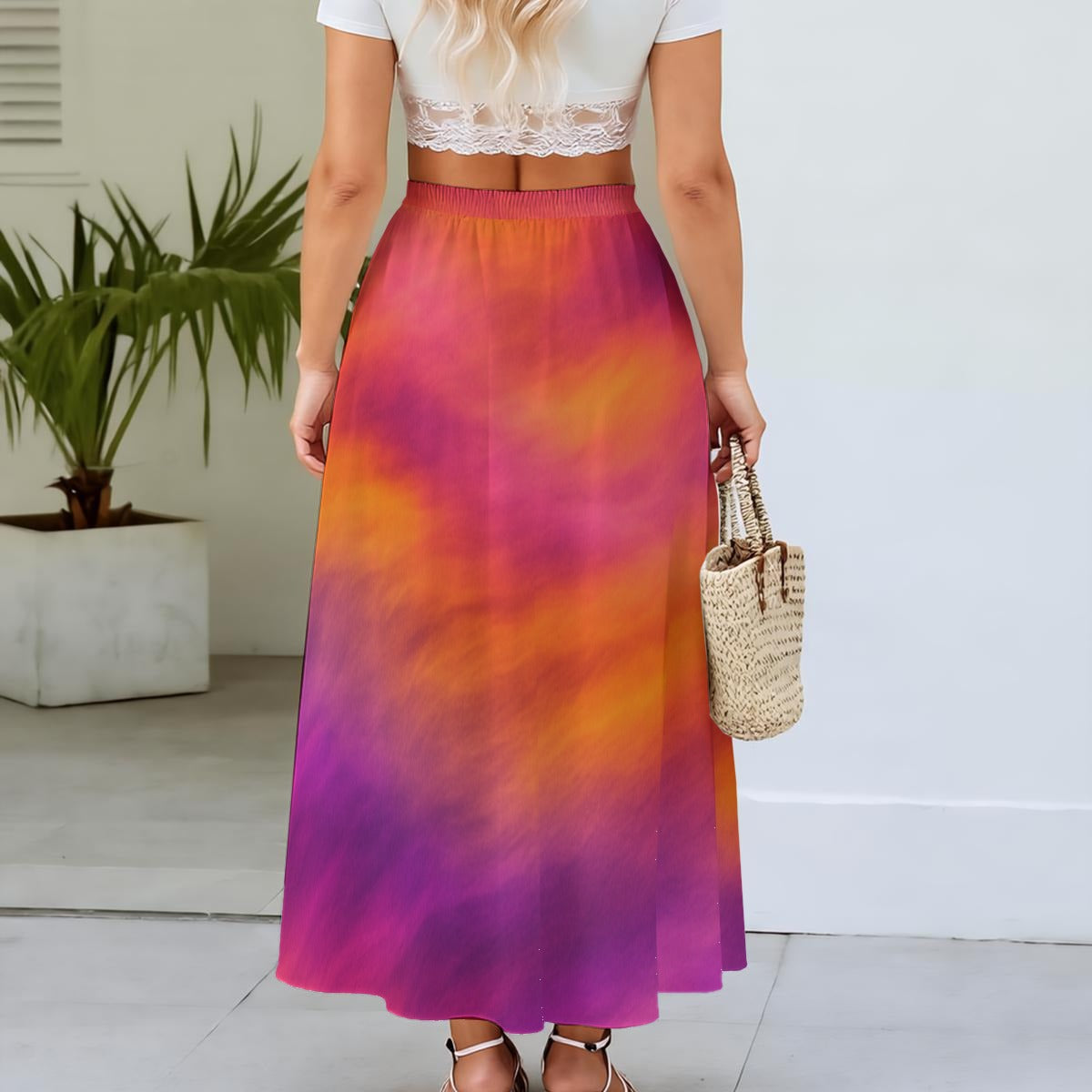 Women's Maxi Chiffon Skirts With Lining