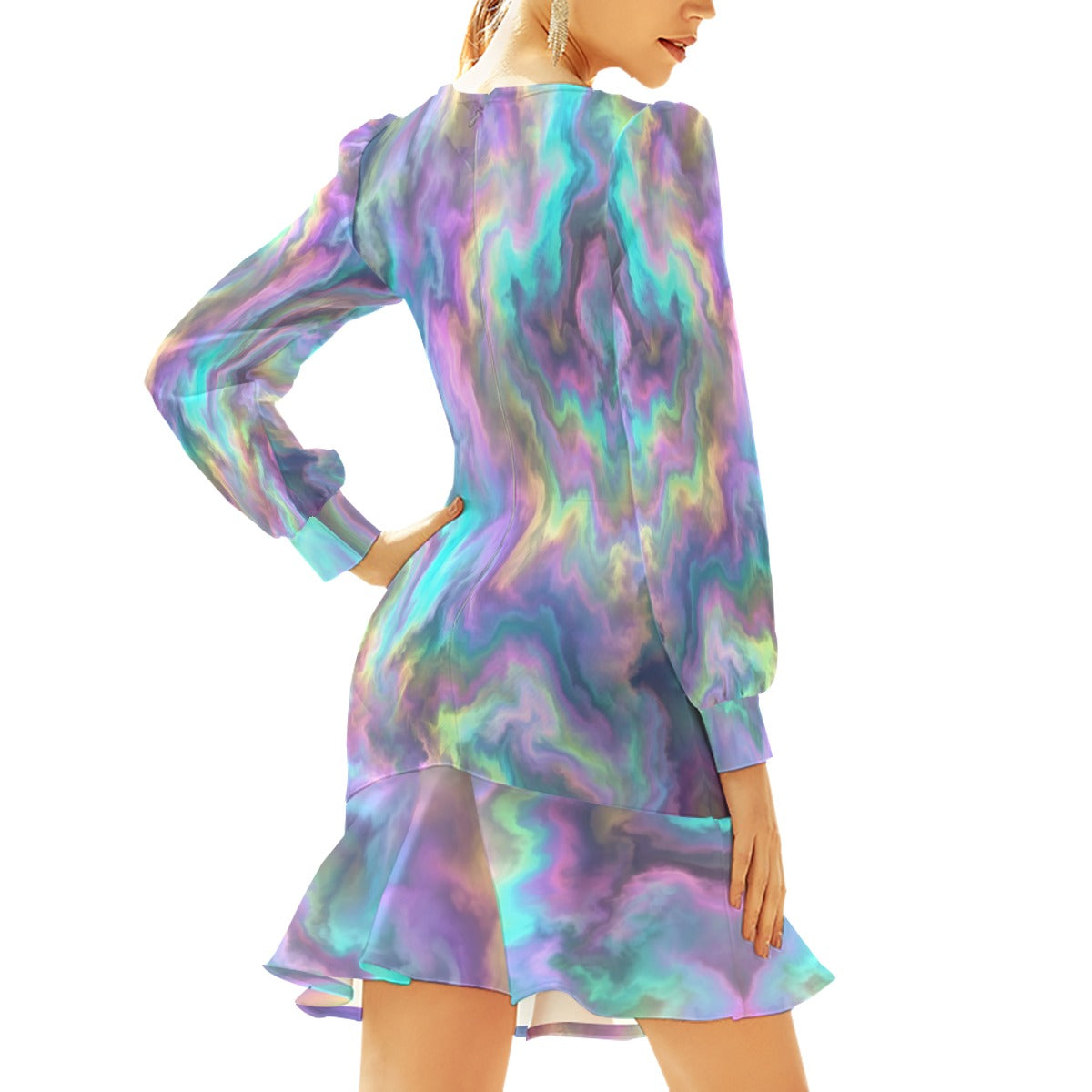 Women's Ruffle Hem Skinny Dress