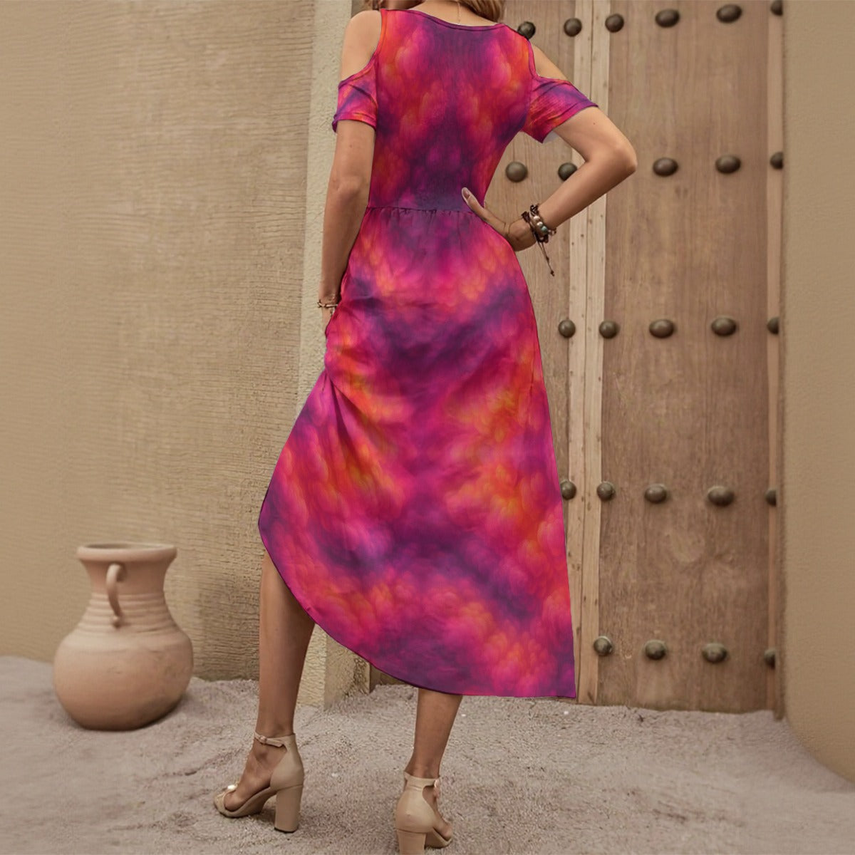 Women's V-neck Off-shoulder Dress