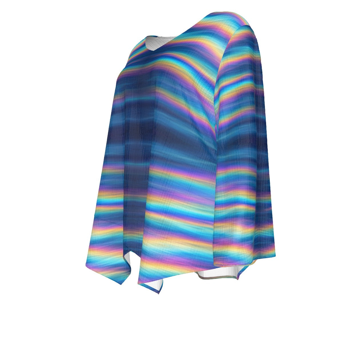 Women's V-neck T-shirt With Irregular Hem