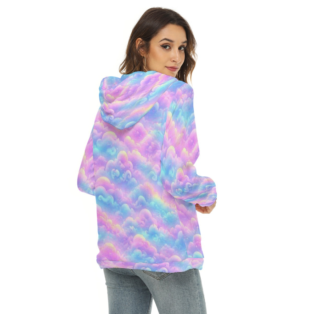 Women's Borg Fleece Hoodie With Half Zip