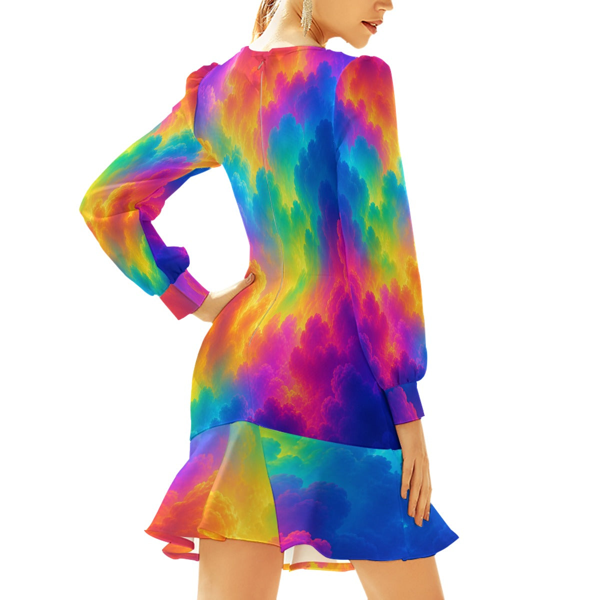 Women's Ruffle Hem Skinny Dress