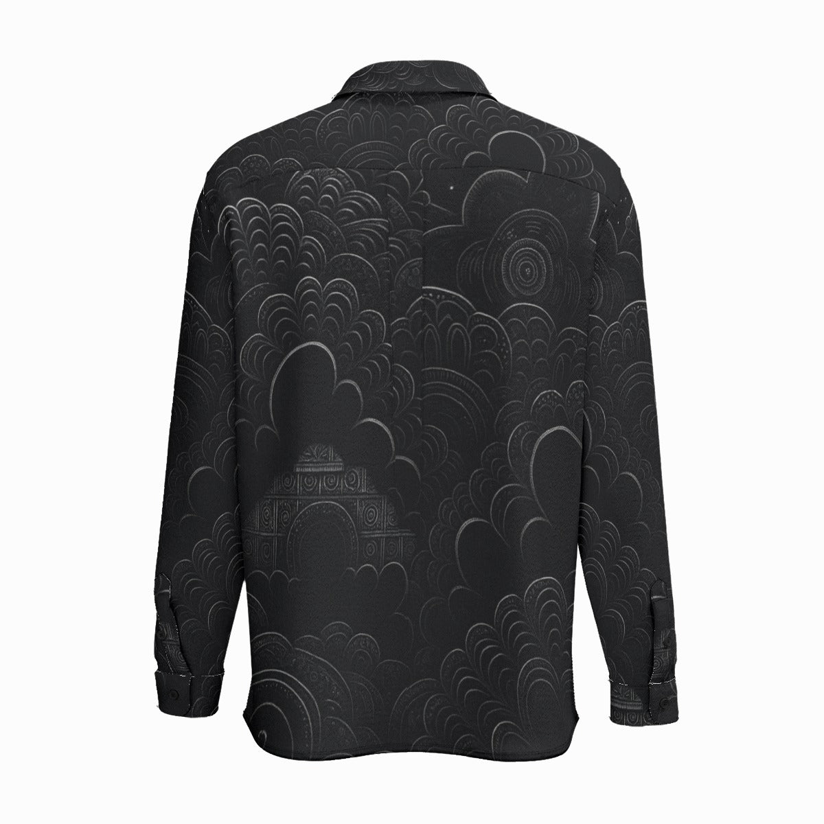 Men's Business Lapel Long Sleeve Shirt With Pocket|110GSM Imitation Flax