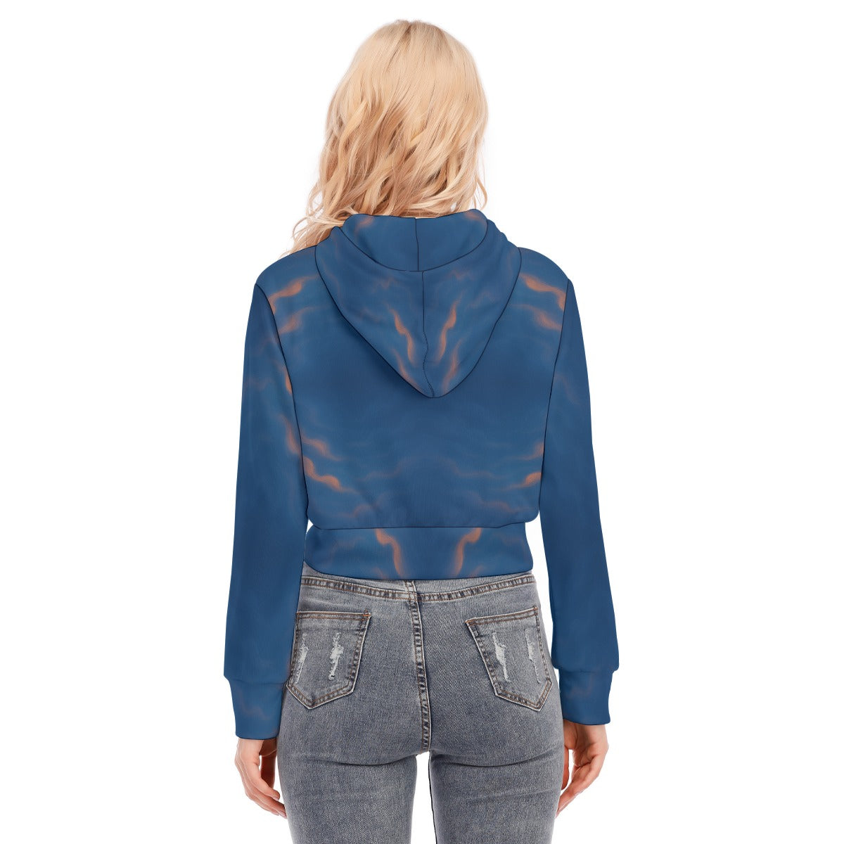 Women's Crop Top Hoodie With Zipper Closure