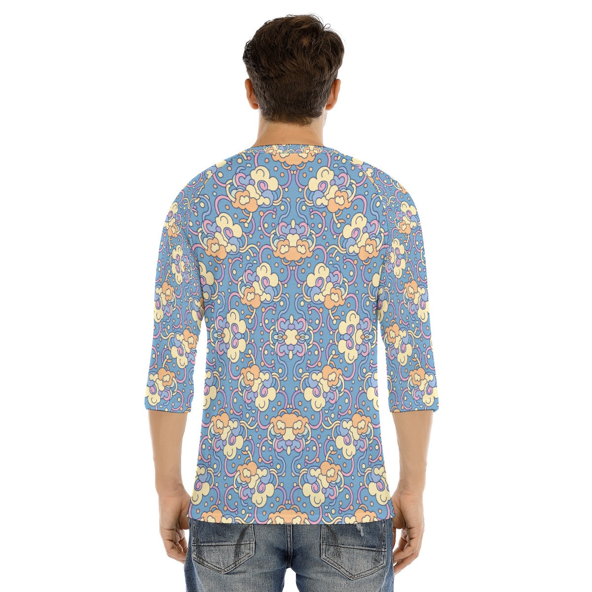 Men's Bracelet Sleeve T-shirt With Button Closure - view 4
