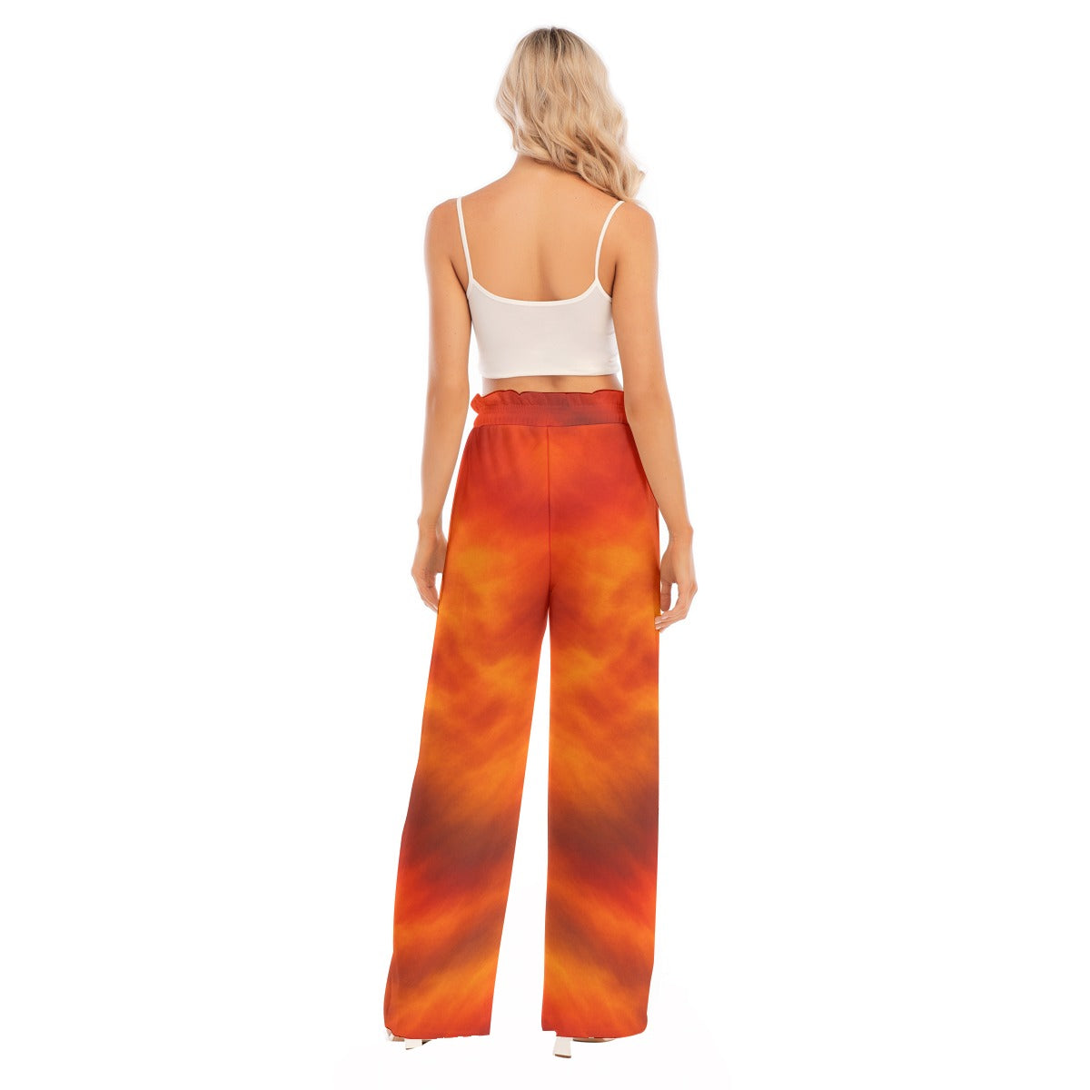 Women's Waist Fungus Edge Wide-leg Pants