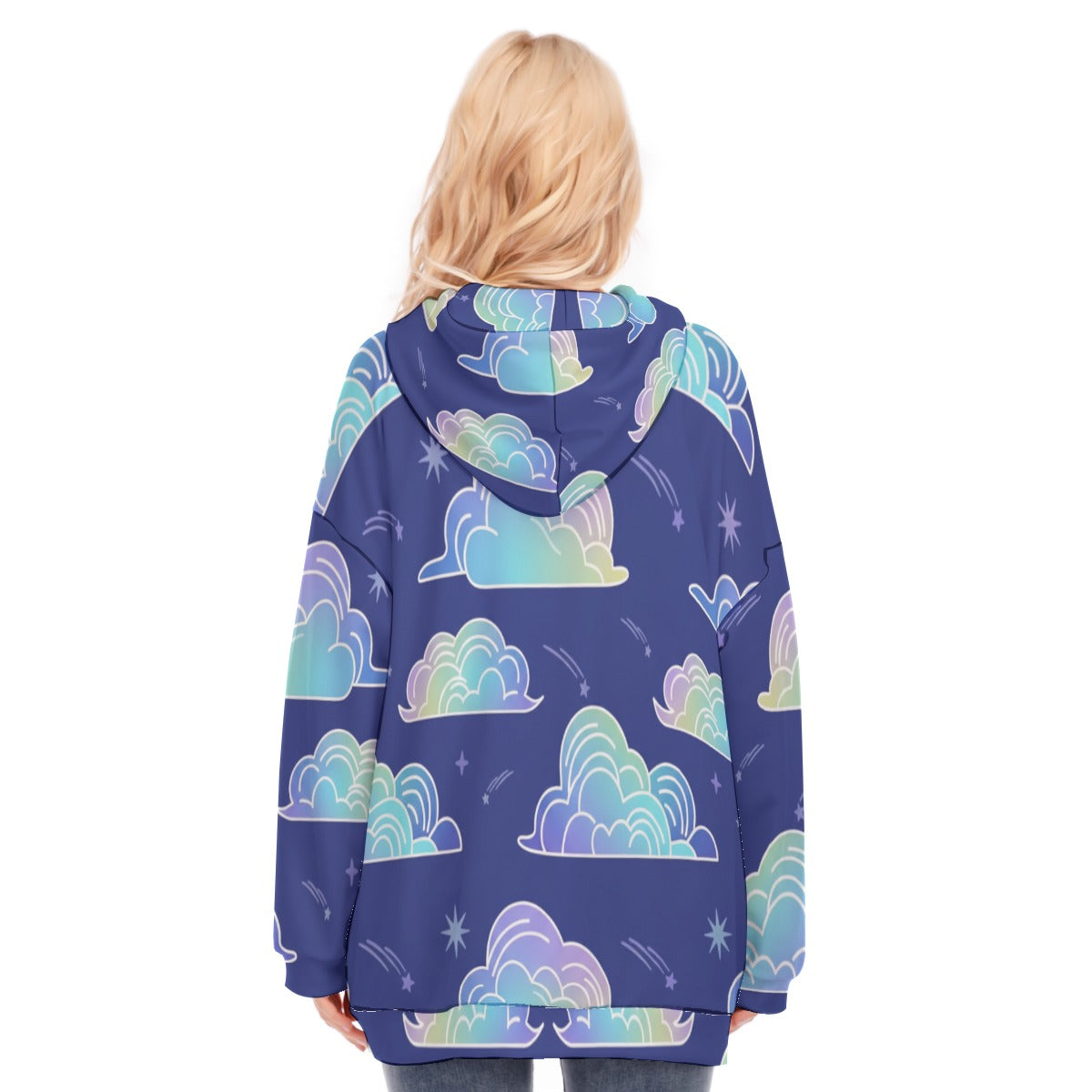 Women's Long Hoodie With Zipper Closure