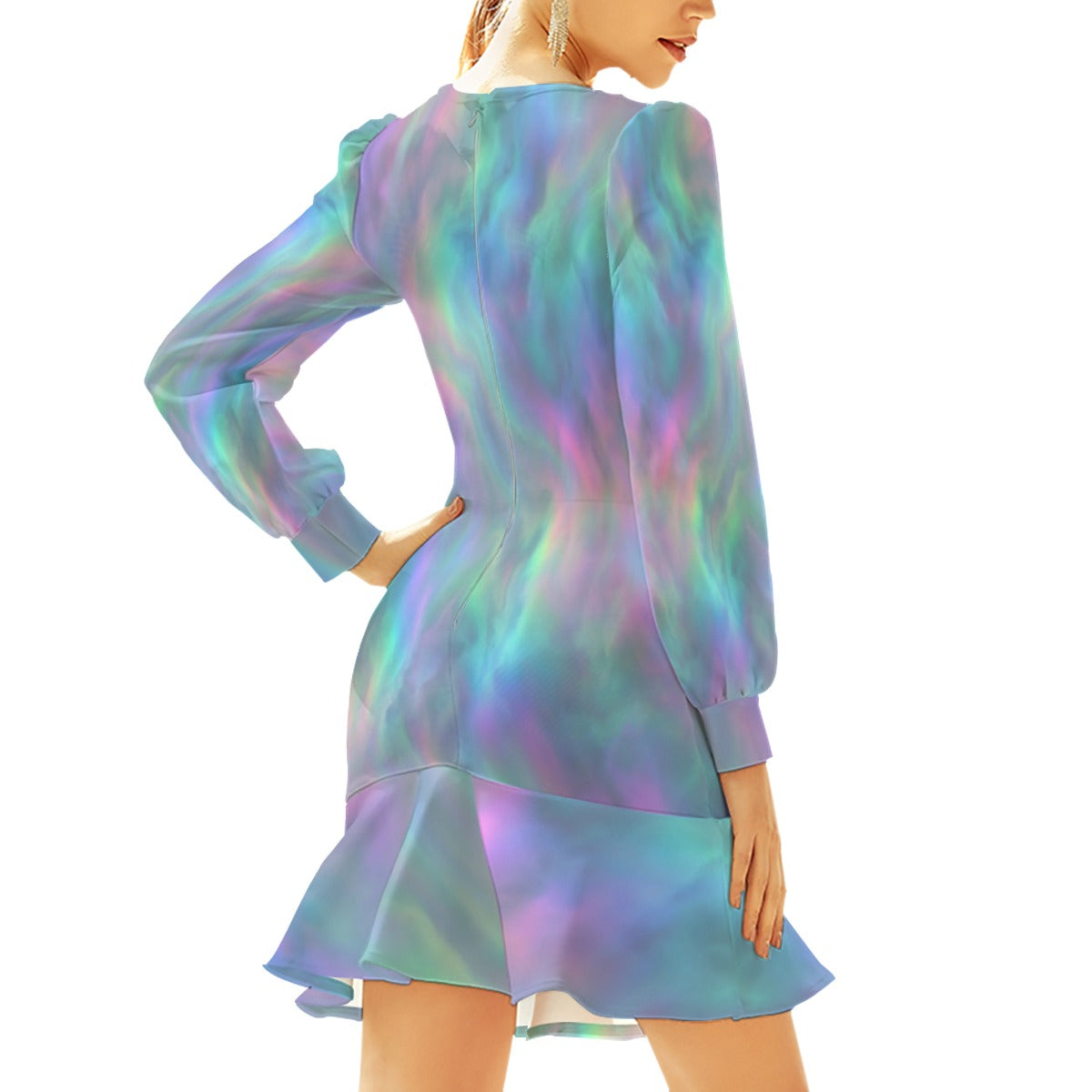 Women's Ruffle Hem Skinny Dress