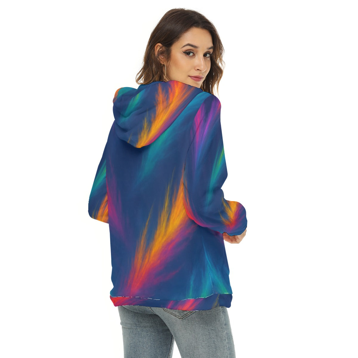 Women's Borg Fleece Hoodie With Half Zip