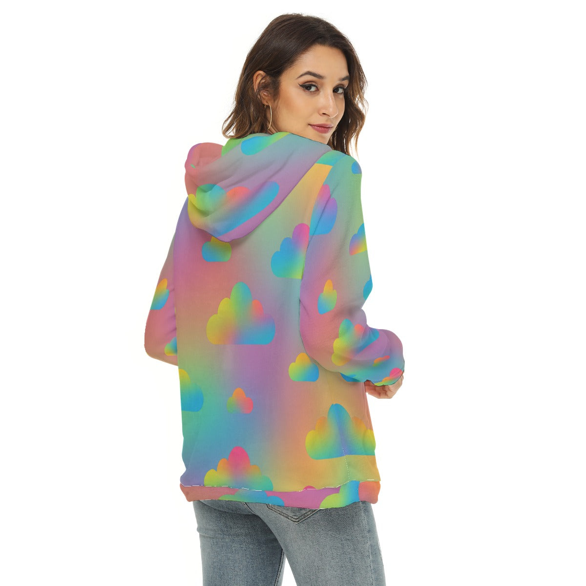 Women's Borg Fleece Hoodie With Half Zip