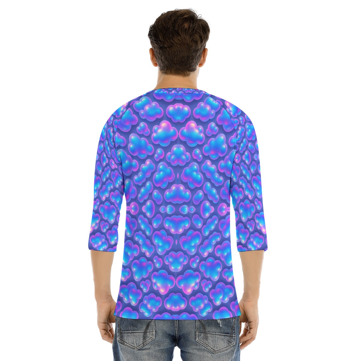 Men's Bracelet Sleeve T-shirt With Button Closure - view 4