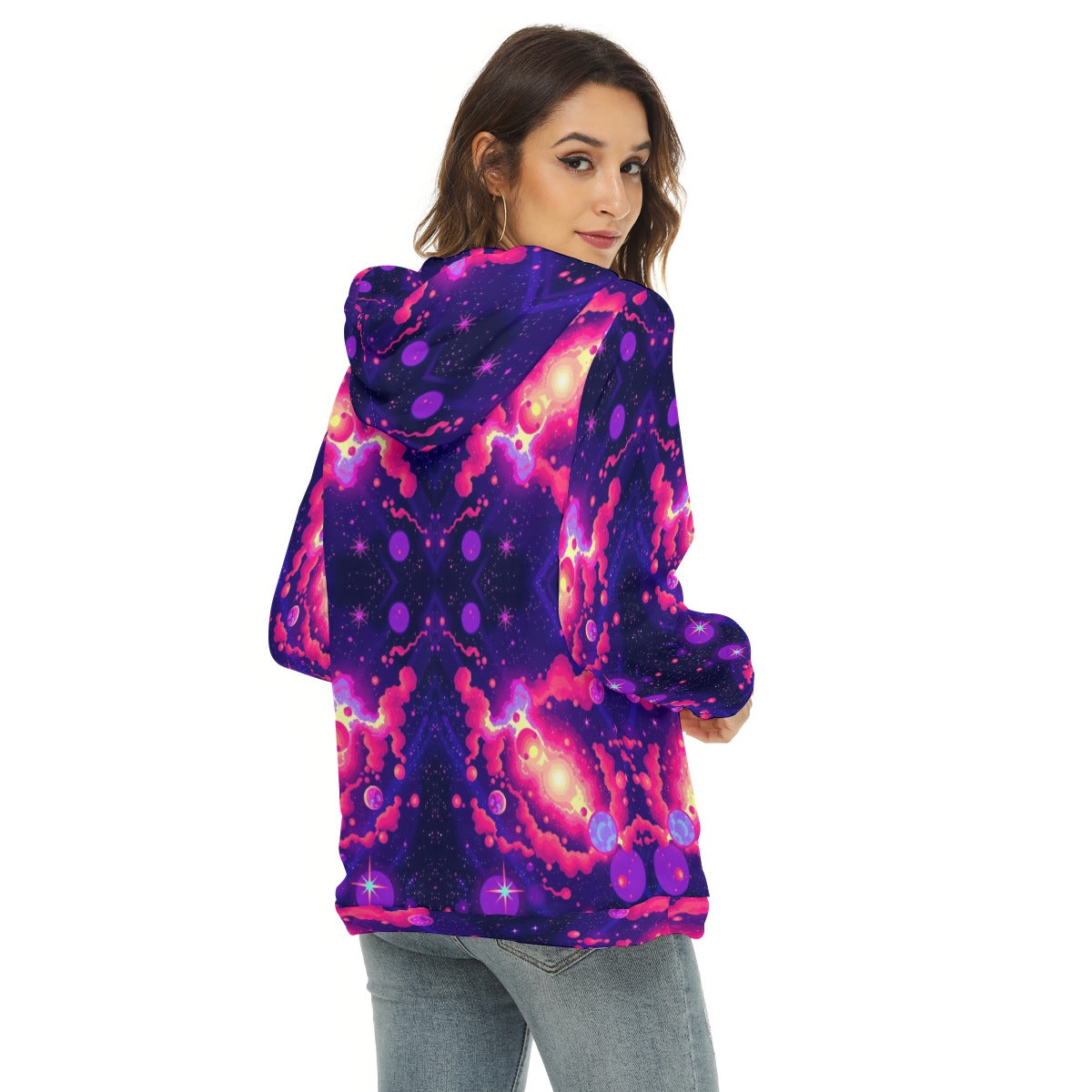 Women's Borg Fleece Hoodie With Half Zip