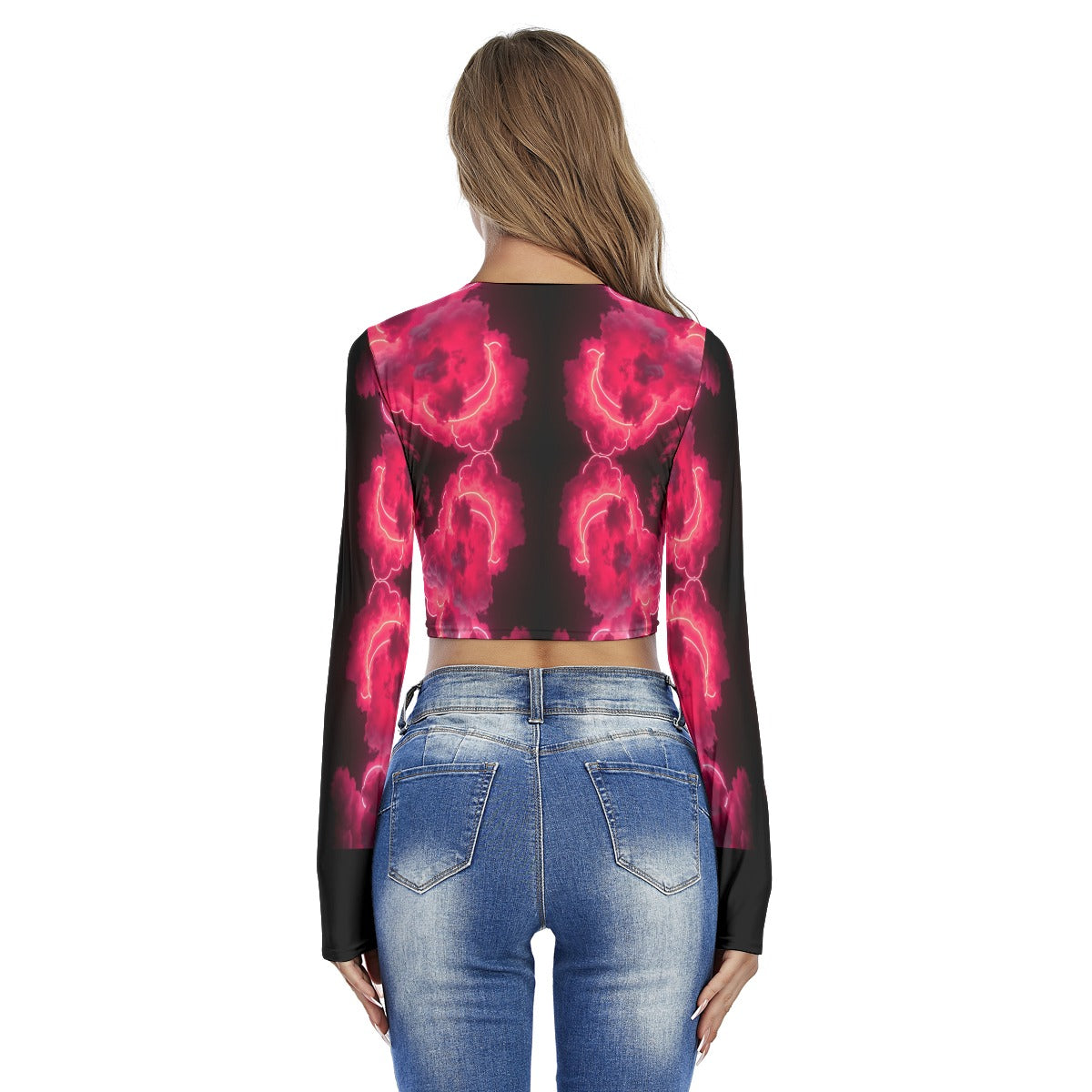Women's Round Neck Crop Top T-Shirt