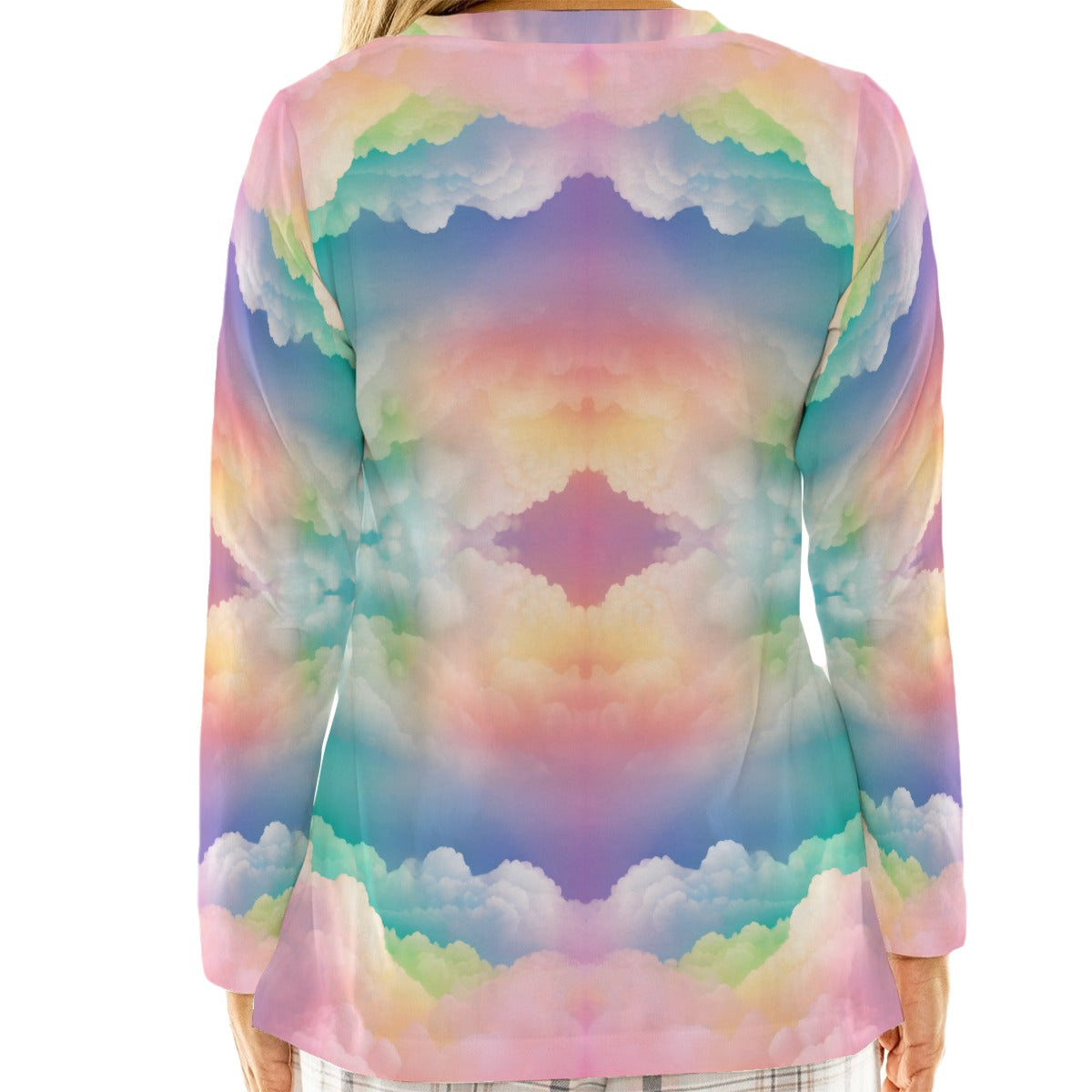 Women's Loose V-Neck T-Shirt With Long Sleeve