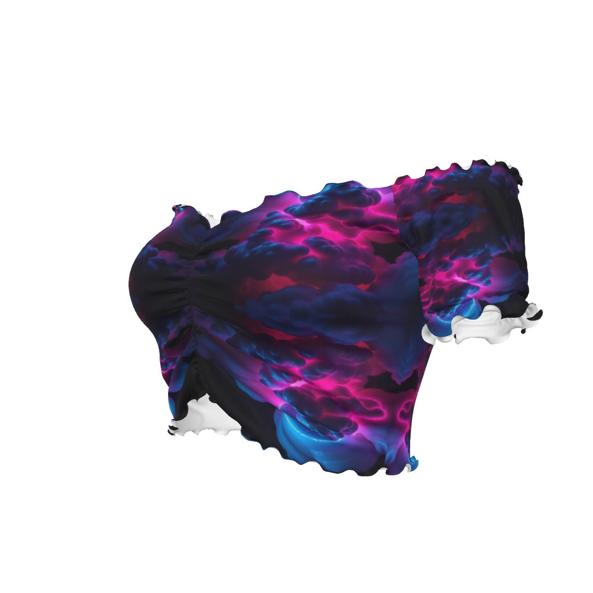 Women's One-shoulder Off-the-navel Short Sleeve T-shirt