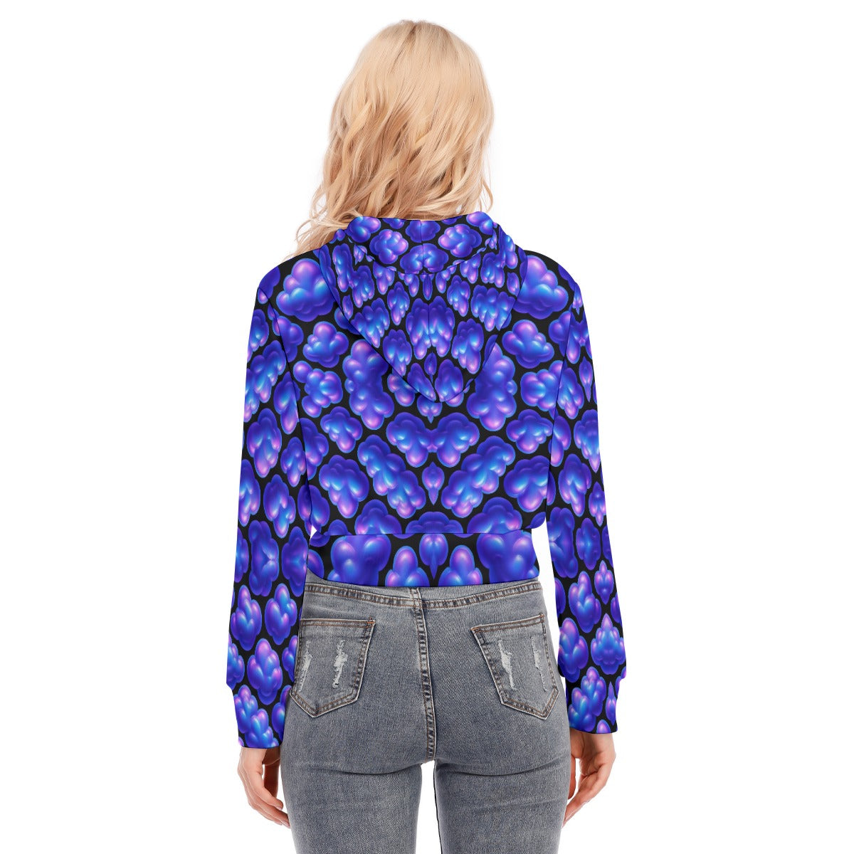 Women's Crop Top Hoodie With Zipper Closure