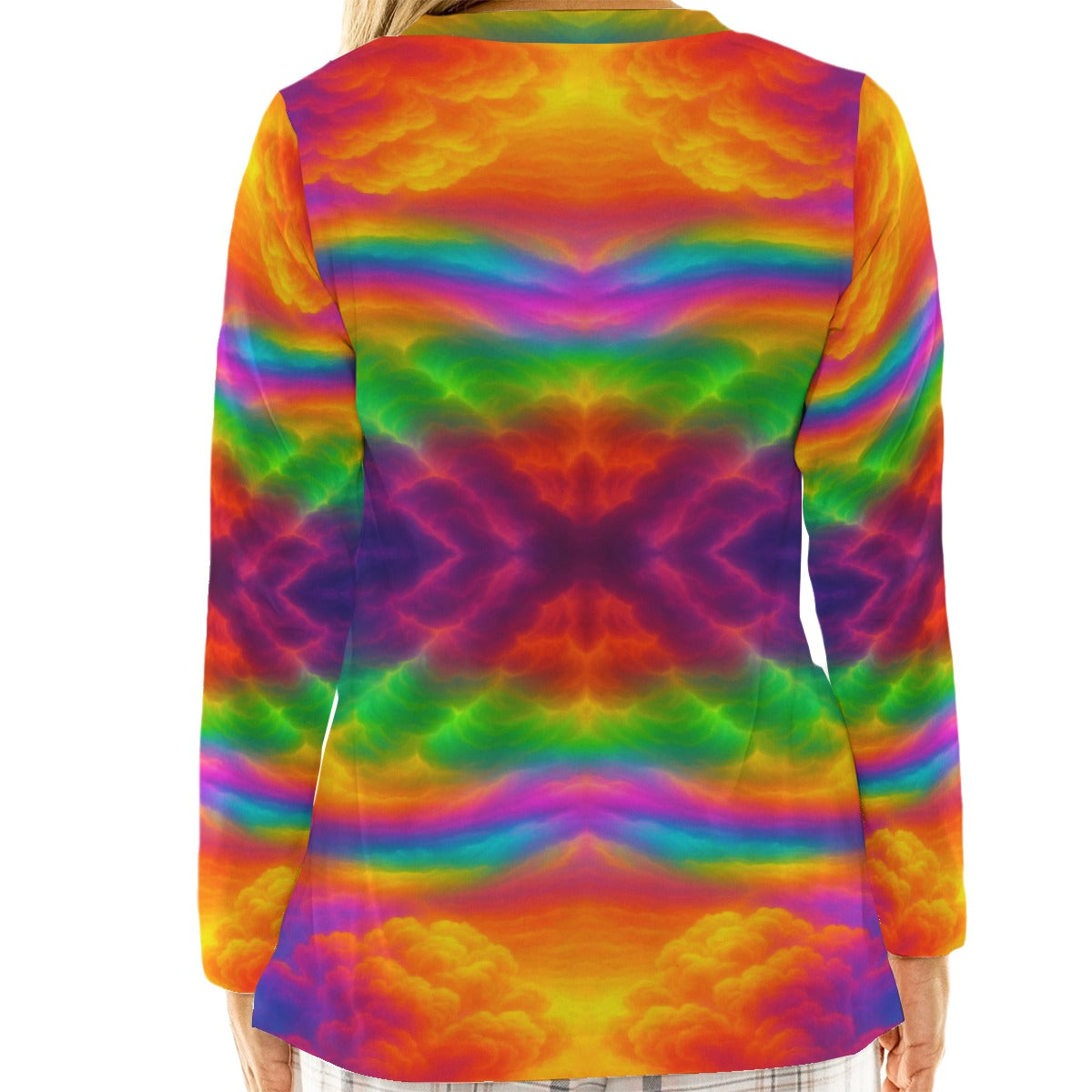 Women's Loose V-Neck T-Shirt With Long Sleeve