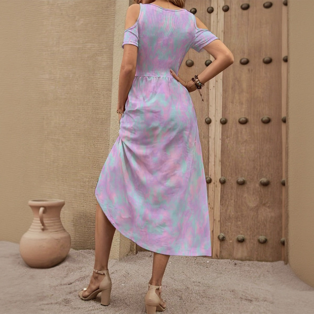 Women's V-neck Off-shoulder Dress