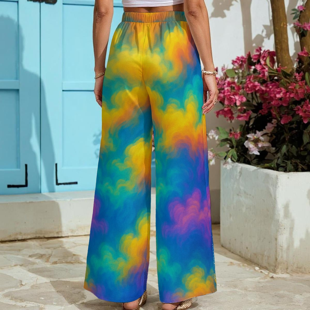 Women's Lightweight Wide-Leg Pants With Pockets