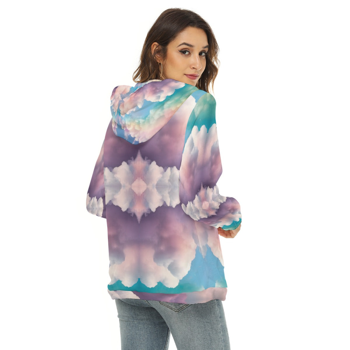 Women's Borg Fleece Hoodie With Half Zip