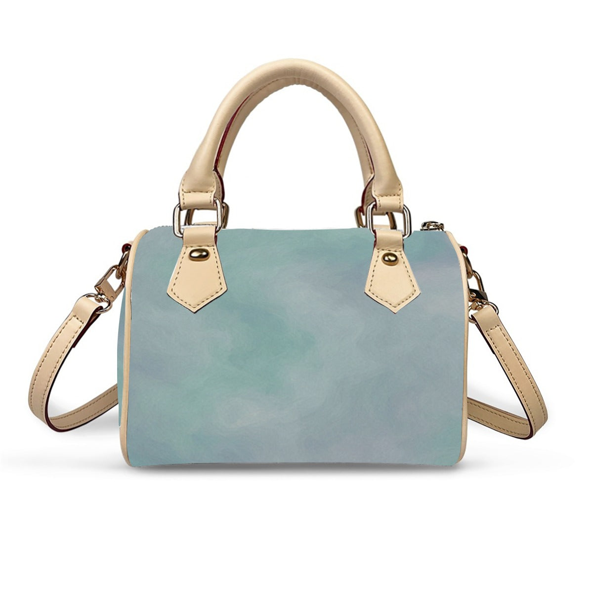 Unisex Classic Barrel-Shaped PU Leather Handbag