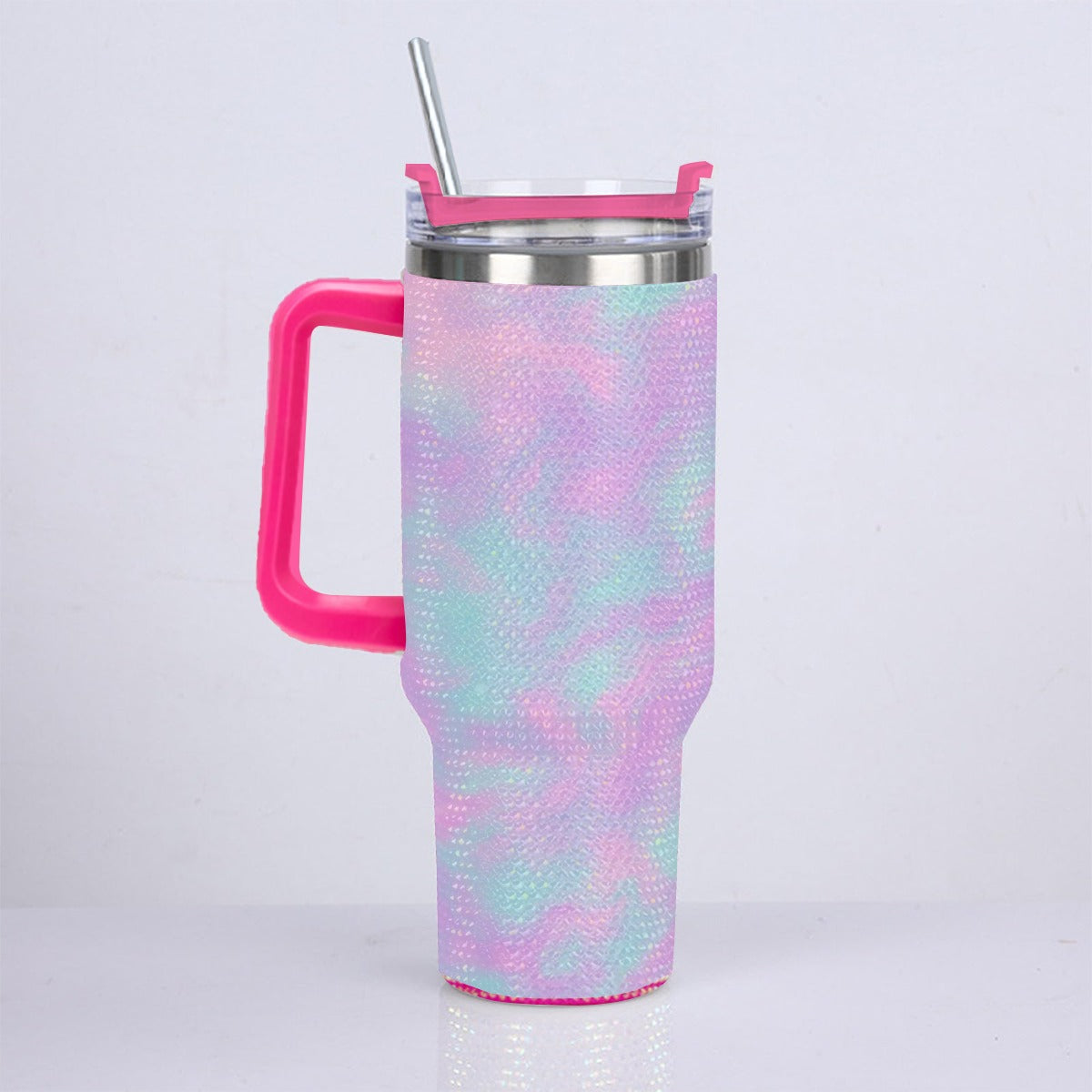 Unisex 40oz Diamond Cup With Stainless Steel Straw