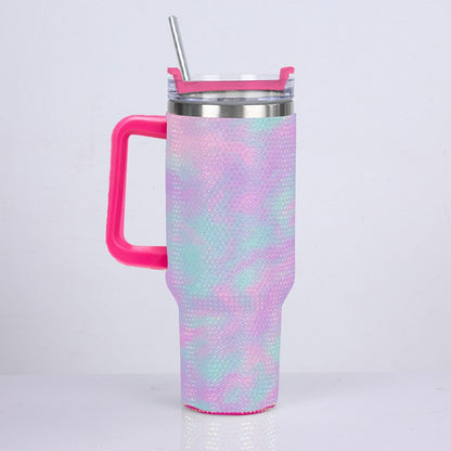 Unisex 40oz Diamond Cup With Stainless Steel Straw