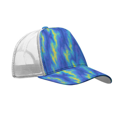 Unisex Black Buckle Peaked Mesh Cap With Box