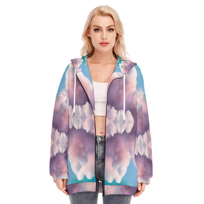 Women's Long Hoodie With Zipper Closure