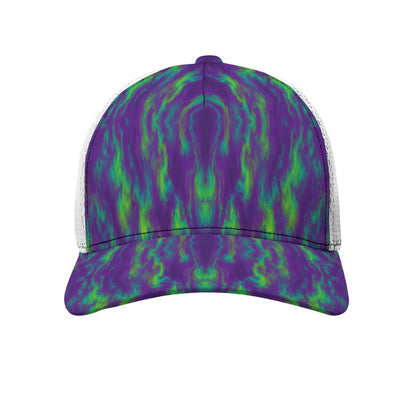 Unisex Black Buckle Peaked Mesh Cap With Box