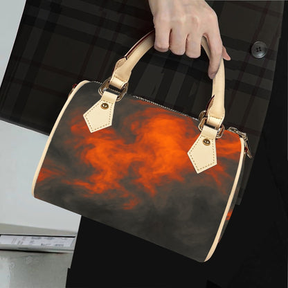 Unisex Classic Barrel-Shaped PU Leather Handbag