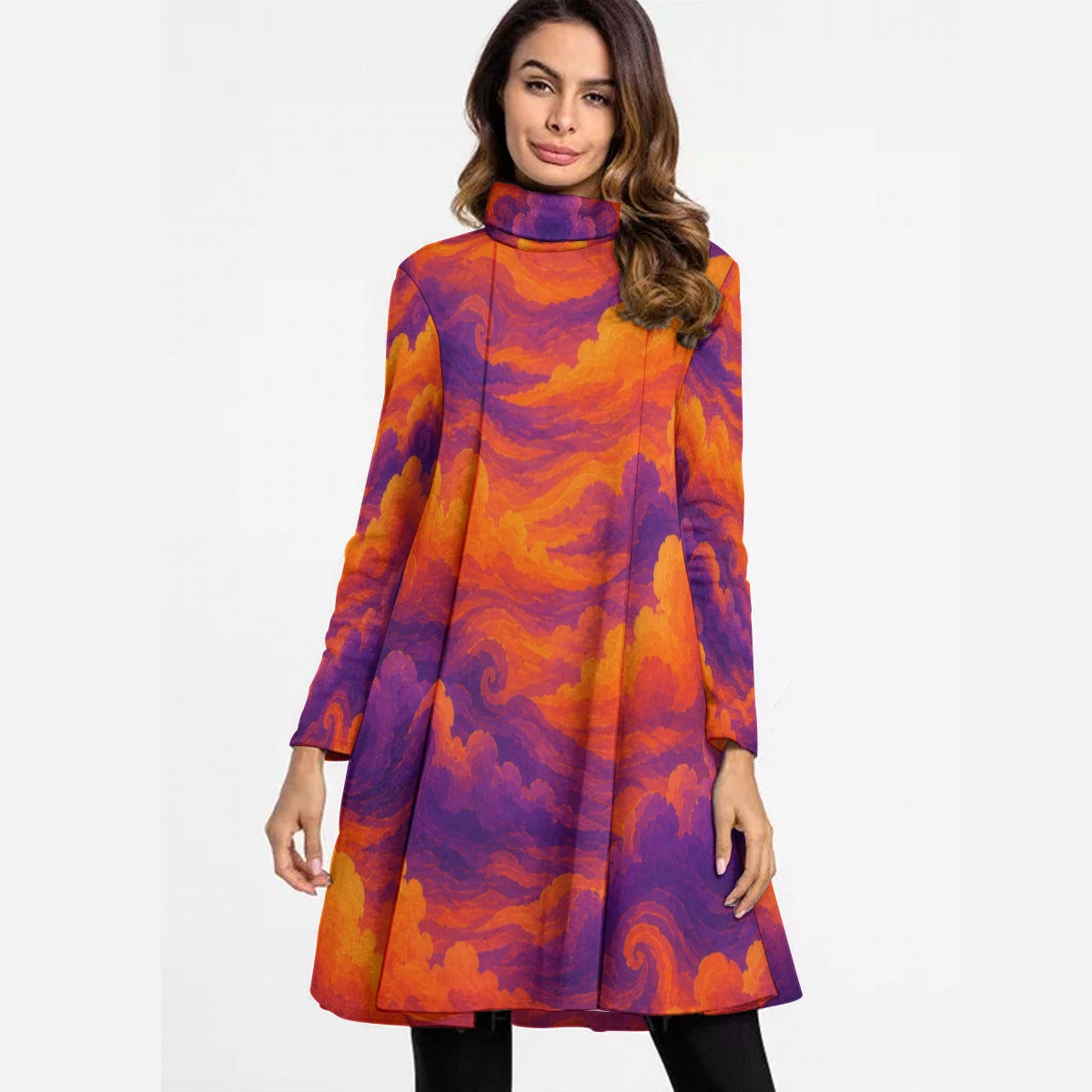 Women's High Neck Dress With Long Sleeve by O’Nimbus