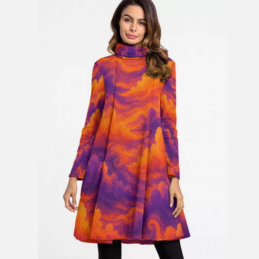 Women's High Neck Dress With Long Sleeve by O’Nimbus