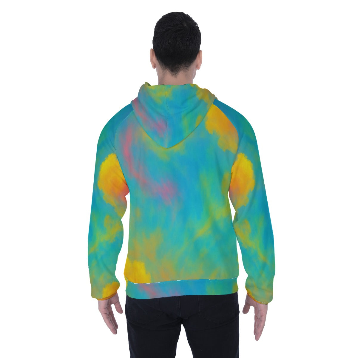 Men's Heavy Fleece Raglan Zip Up Hoodie With Pocket