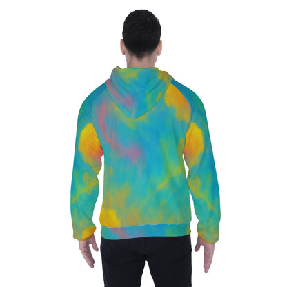 Men's Heavy Fleece Raglan Zip Up Hoodie With Pocket