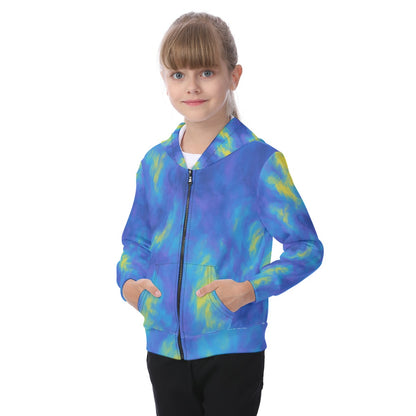 Unisex Kid's Zip-up Hoodie With Patch Pocket