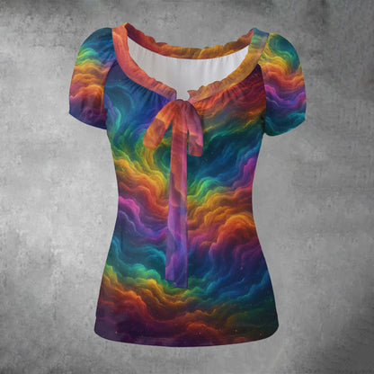 Women's Puff Sleeve Pleated Shirt