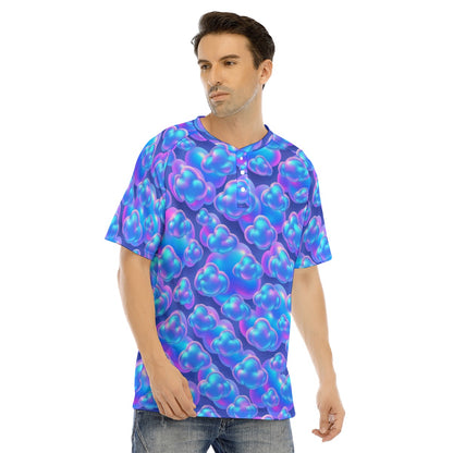 Men's Raglan Sleeve T-shirt With Button Closure