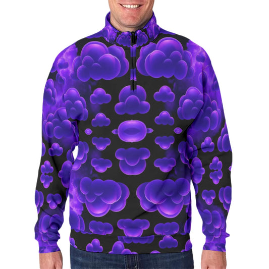 Men's Hidden Half-Zip Placket Hoodie