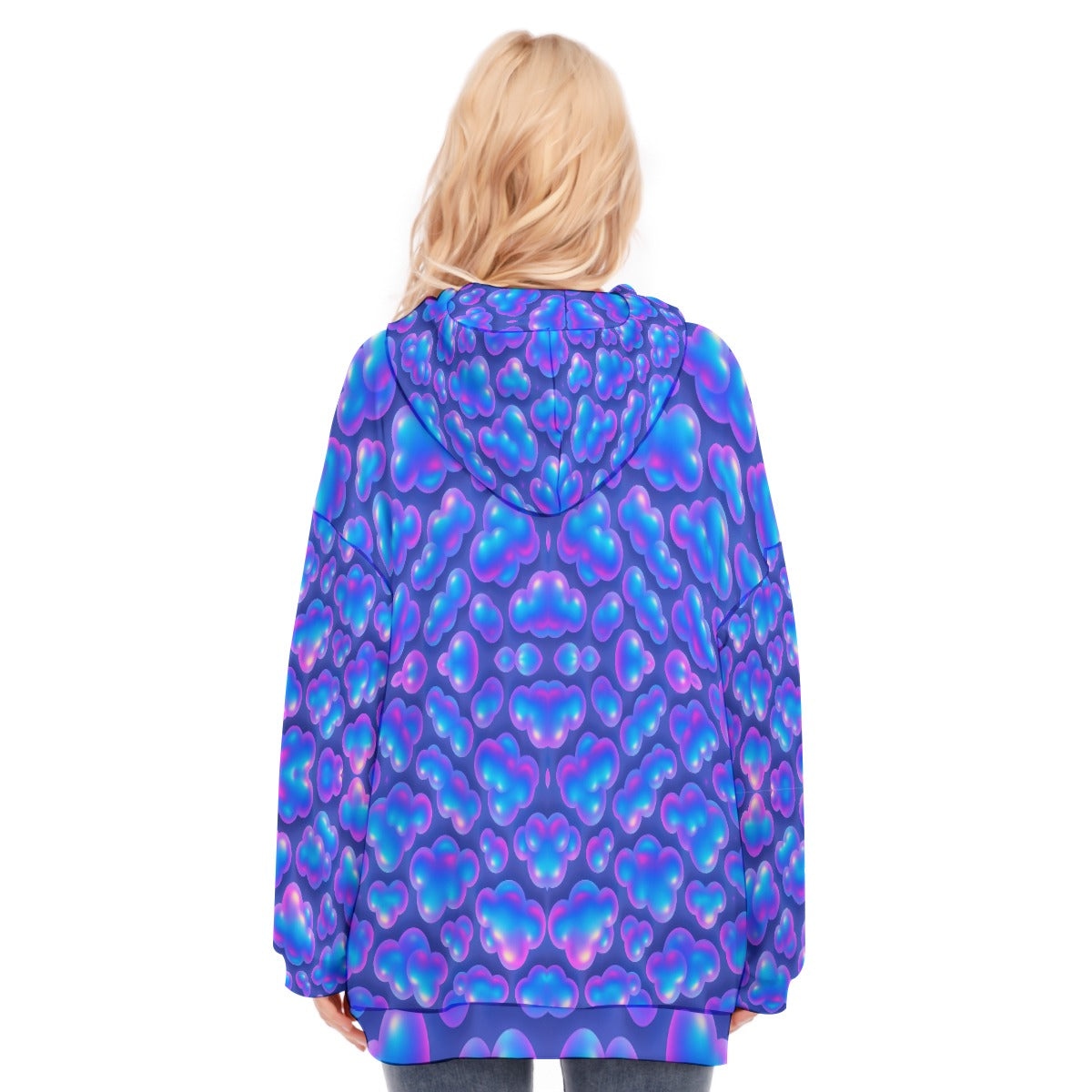 Women's Long Hoodie With Zipper Closure