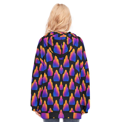Women's Long Hoodie With Zipper Closure