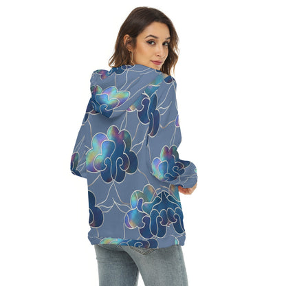 Women's Borg Fleece Hoodie With Half Zip