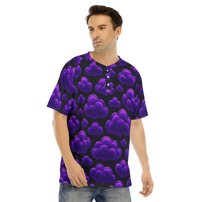 Men's Raglan Sleeve T-shirt With Button Closure